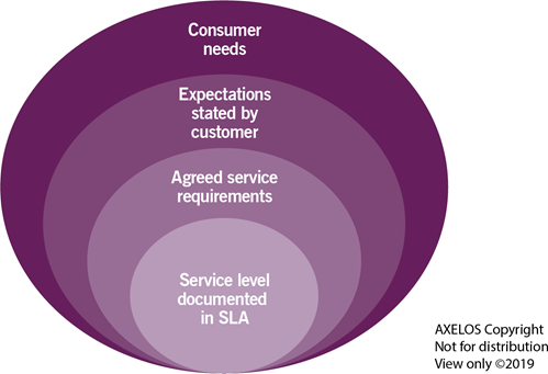 Figure 2.2 Tailored services: from customer needs to SLA